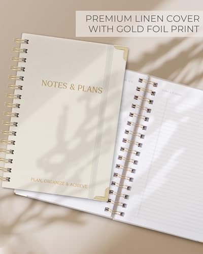 ZICOTO Aesthetic Daily Planner And Spiral Notebook With Hourly Schedule - color: Beige