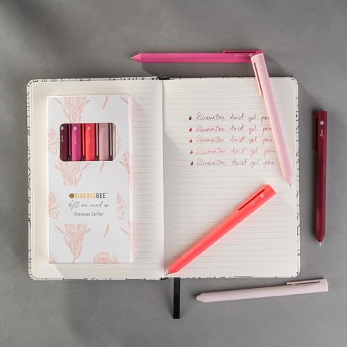 DIVERSEBEE Gel Ink Pens Assorted Colors, 0.5 mm Fine Point (Pink) | Bible Pens No Bleed Through with Cute Fine Tip, Bible Study Journaling Supplies Set, 5 Pack - color: Pink, size: 1 Count (Pack of 5)