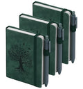3 Pack Pocket Notebooks (3.7x" 5.7") A6 Small Notebook 100 GSM Thick Paper | Note Taking Journaling Notebooks Journals For Writing Mini Note Pads With Pen Holder( Green) - color: 3 Green