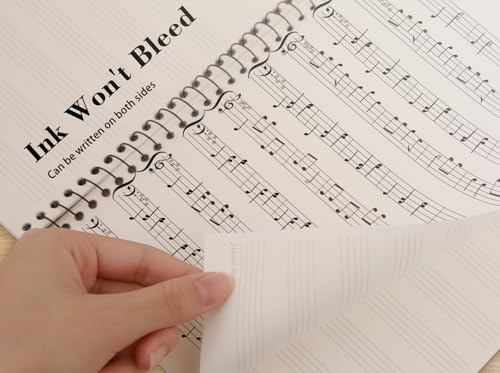 Music Notebook Composition Manuscript Staff Notebook with 100 Pages 10.24x7.5 inch/26x19cm (Music clef notebook) - color: Music clef notebook
