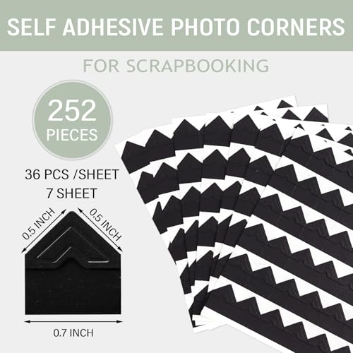 Lineco Self-Adhesive Photo Corners, 0.5 Inch, Black, 252 PCS - color: Black, size: 1 Set