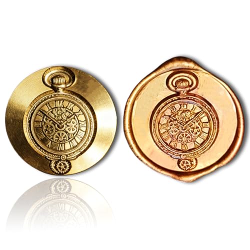 Mceal Wax Seal Stamp Head, 3D Embossed Relief for DIY Crafts, Wedding Invitations, Gift Wrapping,Steampunk Collection-Pocket Watch - style: Pocket Watch