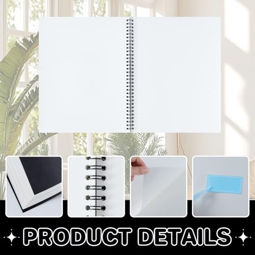 Large Reusable Sticker Book Collecting Album, 8.5x11 Inch Sticker Storage Collection Organizer Book with 40 Sheets Blank Release Paper with Tweezer and Spatula for Adults - color: Black-Book