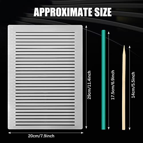 Fainne 4 Pack Straight Line Stencil for Journaling Writing, 9mm - size: 9mm