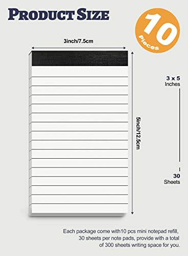 10 Pack Small Note Pads 3x5 Lined Writing Pads Small Pads of Paper 3x5 Pad - size: 3 x 5 Inch, style: 10 Pack-White