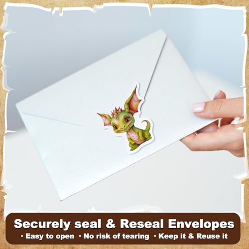 Qeeenar 500 Pcs Dragon Animal Stickers Roll, Reward Decals for Kids | 8 Cute Designs, Suitable for Teacher Rewards, Classroom Party Favor, Scrapbooking Decoration, Motivational Incentive Stickers - style: Dragon Animal