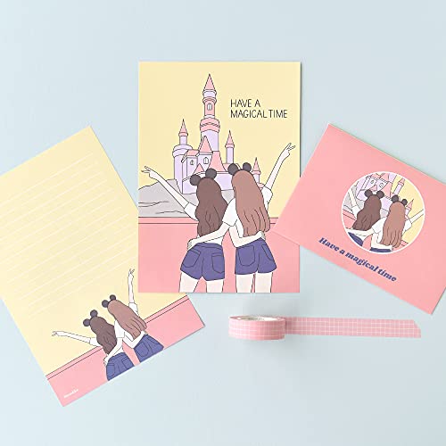 Monolike Fall In Newtro ver.2 Letter Paper and Envelopes Set - 8Type, 32 Letter Paper + 16 Envelopes - color: Fall in newtro ver.2