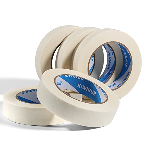 White Painters Tape,1" x 60 Yards x 5 Rolls - color: White