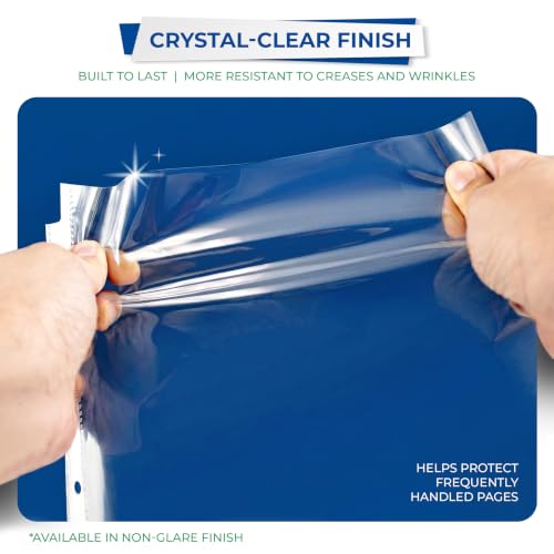 Samsill 500 Pack Heavy Duty Sheet Protectors, Crystal Clear, 8.5x11 Inch Page Protectors for 3 Ring Binder, Letter Size Protectors, Reinforced Holes, Clear Document Sleeve, Top Loading, Acid Free - size: 500 Pack, style: Crystal Clear