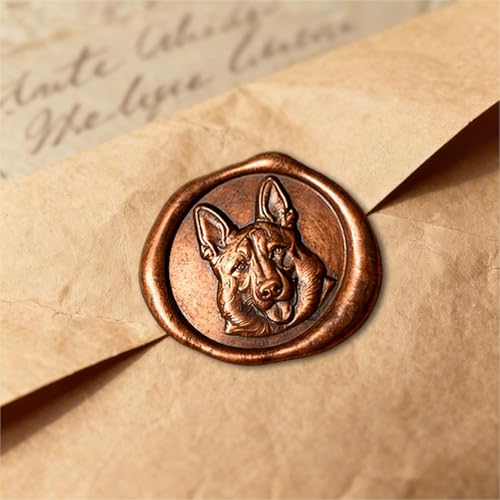 Mceal Wax Seal Stamp Head, 3D Embossed Relief for DIY Crafts, Wedding Invitations, Gift Wrapping,Animal Pet & Beasts Collection Dog-German Shepherd - style: German Shepherd