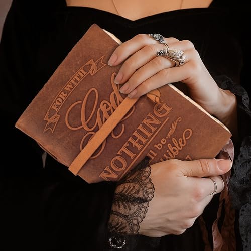 LEATHER VILLAGE Christian Journal, Natural Tan 7x5. - color: Brown, size: 7 inches X 5 inches