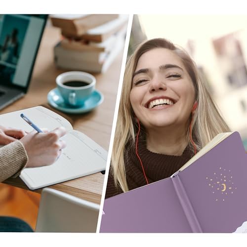 CAGIE Journal for Women Men Dream Lined Journaling Notebooks Diary, 2 Pack - color: 2 Pack 00 Black Purple