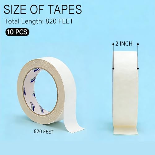 2in White Beige Masking Tape Bulk 10 Rolls 550Yds Craft Art School Home Office General Multipurpose Adhesive Tape - size: 2inch-10roll