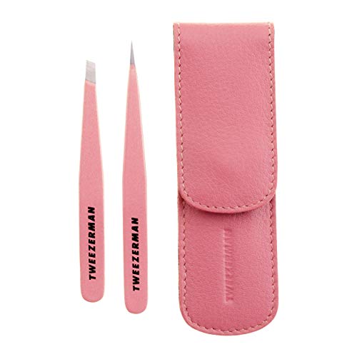 Tweezerman Exclusive Petite Tweeze Set for Eyebrows with Case Tea Rose