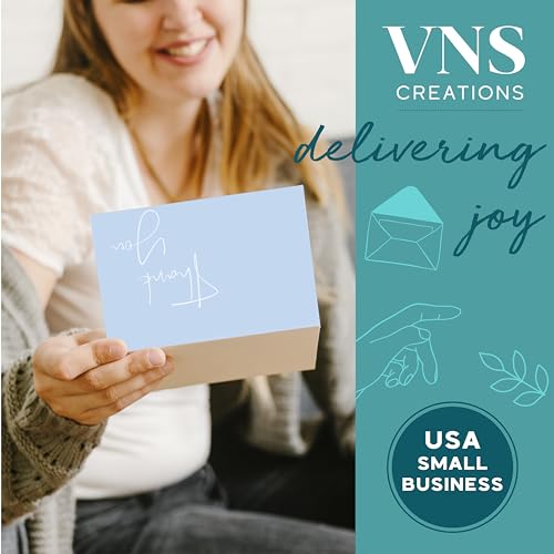 VNS Creations Thank You Cards With Envelopes - 20 Pack 4 x 6 - Light Blue - color: Light Blue, size: 20 Pack - 4" x 6"