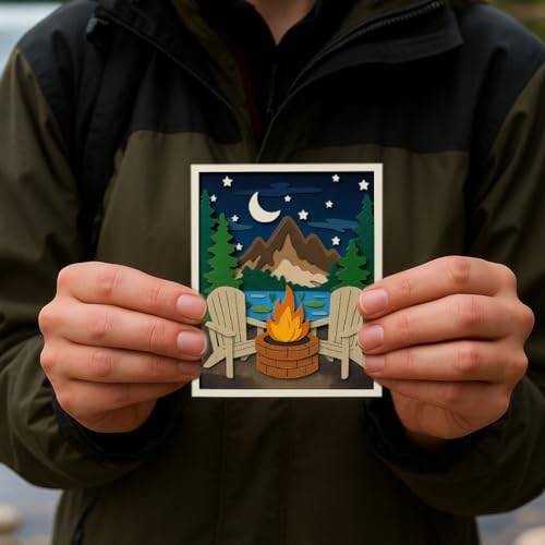 UNICRAFTALE 30Pcs Camping Bonfire Wooden Chair Metal Cutting Dies Bonfire Party Die Cut Embossing Stencils for Card Making DIY Scrapbooking Photo Album Journal Decoration Crafts - style: Camping Bonfire wooden chair
