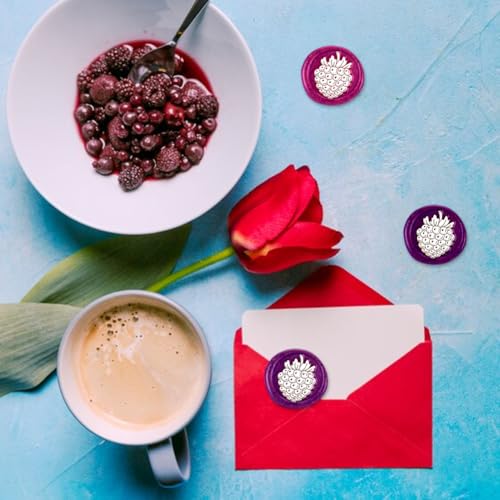 Raspberry Berry Wax Seal Stamp 1" Vintage Fruit Sealing Stamps Removable Brass Head Seal Stamp with Wooden Handle for Envelope Greeting Card Birthdays Invitations Wine Gift Wrapping - style: Raspberry Berry Fruit