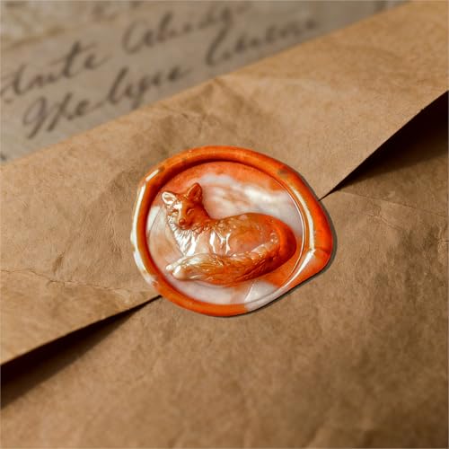 Mceal Wax Seal Stamp Head, 3D Embossed Relief for DIY Crafts, Wedding Invitations, Gift Wrapping,Animal Pet & Beasts Collection Fox - style: Fox