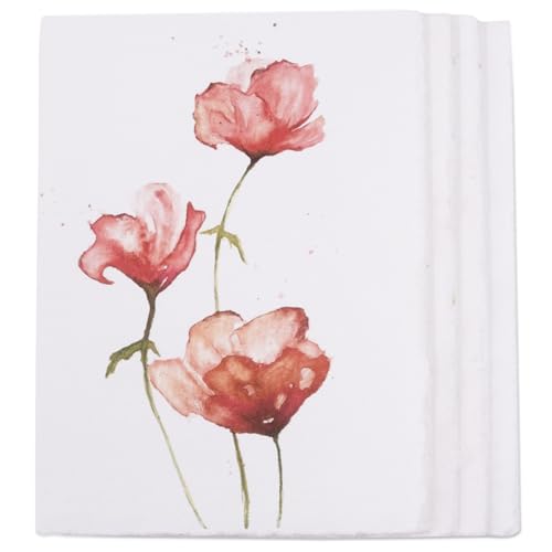 WANDERINGS Handmade Deckle Edge Blank Greeting Cards & Envelopes - 300 GSM Paper– 20 Cards for Invitations, Thank Yous, Greeting, Get Well and Birthday Cards (Blank) - color: Blank Paper
