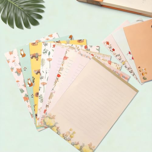 91 Pcs Stationery Paper Envelopes Set | Includes 60 Writing Stationery Paper & 30 Envelopes & 48 Stickers, Floral Letter Writing Stationery Paper (10 Style) - color: Sweet