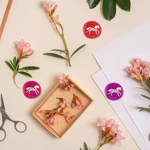 Wildflowers Elephant Wax Seal Stamp 1" Vintage Animals Sealing Stamps Removable Brass Head Seal Stamp with Wooden Handle for Animal Lover Envelope Greeting Card Invitations Wine Wrapping - style: Wildflowers Elephant