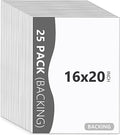 25 Pack Backing Boards, 16x20 Uncut White Matboards - size: 16x20
