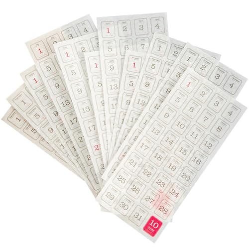 12 Sheets 365 Date Calendar Stickers Decorative Planner Journal Labels