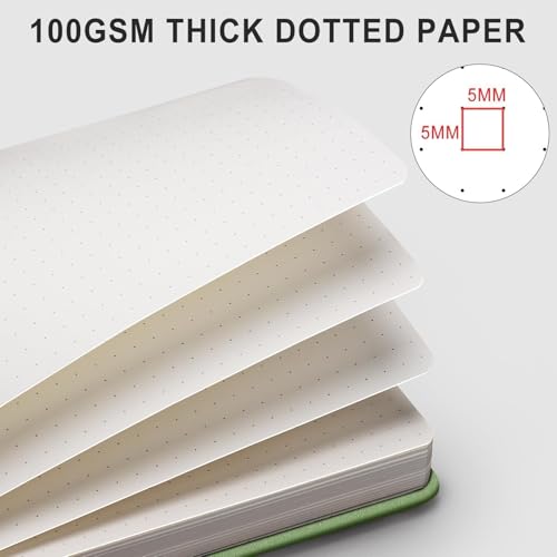 AHGXG Dotted Journal, 320 Pages, A5 (5.75'' × 8.38'') - color: Light Green, size: A5