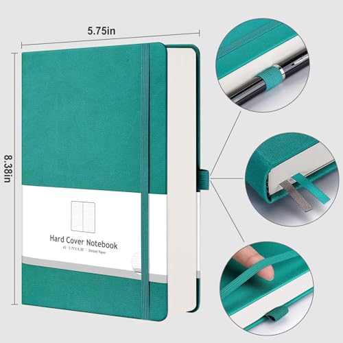 AHGXG Dotted Journal, 320 Pages, A5 (5.75'' × 8.38'') - color: Cyan, size: A5
