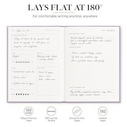 &And Per Se Wellness Journal, Self Care & Daily Journal for Women, Mental Health Planner with Habit Tracker, Diet & Goals, Undated, Gift-Ready (Lavender) - color: G-Lavender, size: 6.5 x 8 Inch
