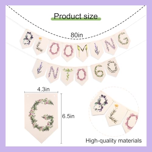 Floral 60th Birthday Banner Set - Floral Party Decorations, Blooming into 60 DIY Paper Garland, Elegant Flower Happy Birthday Bunting, Mom 60 Years Old Milestone Anniversary Party Backdrop Props(Blooming into 60) - color: Blooming into 60
