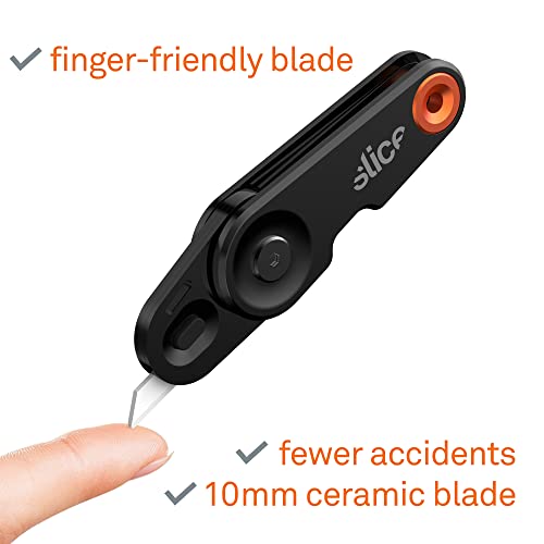 Slice Everyday Carry (EDC) Folding Knife | Heavy Duty Utility Knife | Modern Pocket Knife | Safe Ceramic Blade Lasting 11x Longer Than Metal | Compact and Convenient Box Cutter | 1 Pack - color: Folding Knife, size: 1 Pack