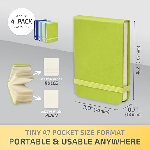 Tiny Notebook 3x4, Tear Off Small Notepad Pocket Size 4-Pack (Multicolored) - color: Winter Colors