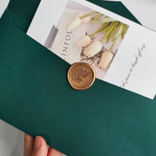 Pollize 50Pcs Wax Seal Stickers, Self-Adhesive Wedding Envelope Stickers - color: Gold