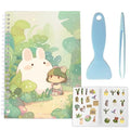CRASPIRE Green Sticker Book Collecting Album Cute Rabbit Leaf Reusable Blank Storage Stickers Organizer A5 Size 40 Sheets Release Paper Tweezer and Spatula for DIY Christmas Graduation Birthday Gifts - style: Arts Crafts