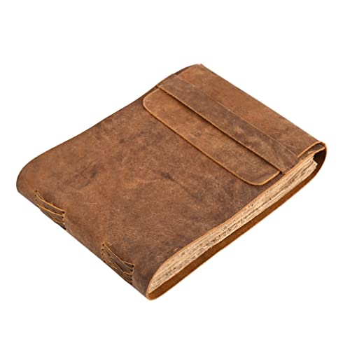 Leather Drawing Journal Daily Travel Diary, Antique Handmade Vintage Bound Rustic Writing Notebook, Genuine Buffalo Leather-Premium Quality Unlined Antique Paper, Art Sketchbook, 7x10 Inches-Brown - style: 7x10 Inches - Antique Unlined*