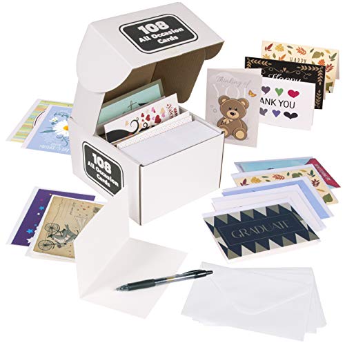 Kangaroo 108 4x6 All Occasion Greeting Cards Assortment Box With Envelopes
