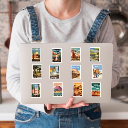 50PCS African Travel Stickers, Vacation Adventure Stickers - color: Yellow
