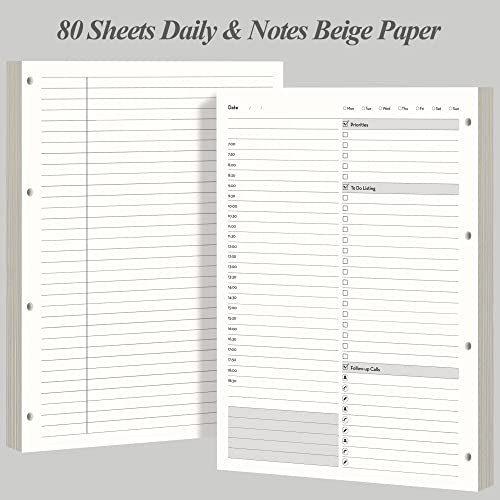 EMSHOI Undated Hourly Daily Planner Refills, 160 Pages, A4 (8.5" x 11.5") - color: Planner Refills