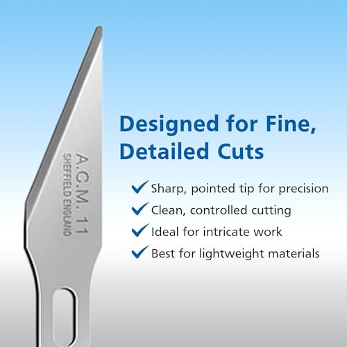 Swann Morton ACM No.11 Craft Blade - Carbon Steel Precision Tool, Pack of 5