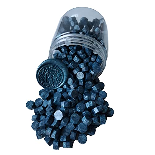 400 Pieces Sealing Wax Beads for Seal Stamp, PORXFLY Wax Seal Beads Great for Wedding Invitations, Wine Packages,Cards Envelopes, Gift Wrapping (Dark Blue) - color: Dark Blue
