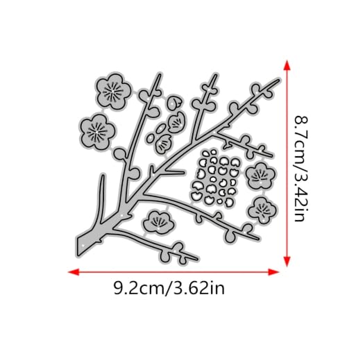 Lapoo Flowers Cutting Die for Scrapbooking - Durable Metal Cutting Die for DIY Scrapbook Photo Album Decorative Paper Card, 3D Backgrounds Frame (Plum Blossom 3.6 x 3.4 in) - color: Plum Blossom 3.6 x 3.4 in