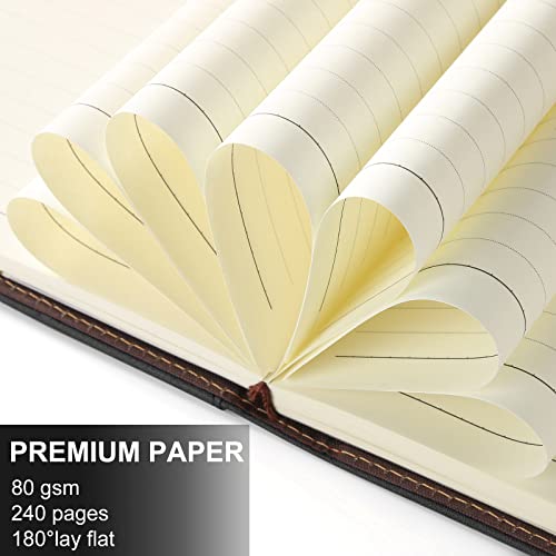 Lined Refill Paper for Hardcover Leather Notebook, A5 Refill Page for Refillable Notebook with Pocket, 240 Pages Notebook Paper with Ribbon Bookmark - color: Refill Paper, size: A5 Lined Paper