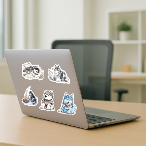100 PCS Husky Stickers Pack – Waterproof Vinyl Decals for Water Bottles, Laptops, Phones, Notebook, Cars – Cool Vibrant Graphics for Husky Enthusiast - color: Husky