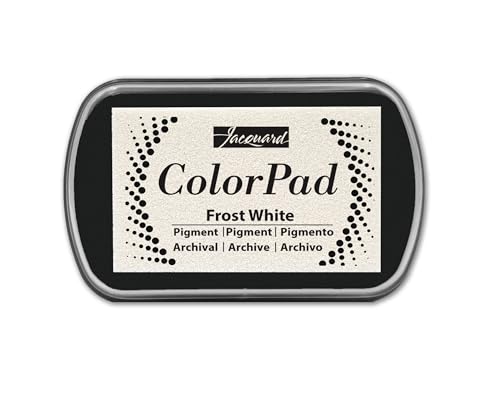 Jacquard ColorPad Archival Pigment Ink Stamp Pads- Frost White - Acid Free - Non-Toxic - Excellent for Blending, Embossing and Stamping - color: Frost White
