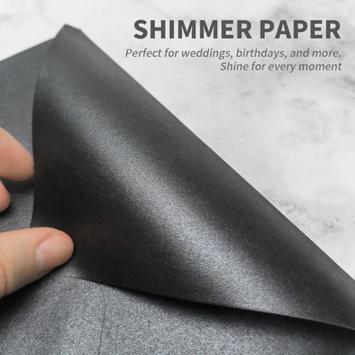 YINUOYOUJIA 50 PCS Pearl Black Envelopes A7,5 x 7 Black Shimmer Envelopes for Invitation,Perfect for Wedding Invitation Cards,Birthday RSVP Invite,5.25 x 7.25 inches - color: Black, size: 5x7