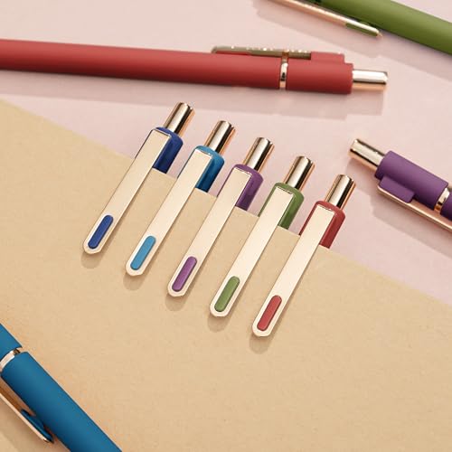 Linbsunne Gel Pens Black Ink Pens for Office 0.5mm Fine Point Pen Smooth Writing Retractable (Vintage-10 pcs) - color: Vintage-10 pcs