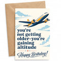 Funny Birthday Card for Pilot, Airplane Lover – Aviation Themed Greeting Card for Him Her, Men Women | Kraft Envelope & Sealing Sticker | Blank Inside to Write Your Message