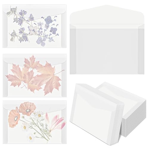 Fuyoooo 150 Pcs 4.5 x 6.6 Inch Glassine Envelopes A6 Vellum Envelopes for Wedding Invitation Frosted Clear Sulfuric Acid Paper Bag for 4 x 6 Cards Lotto Ticket Gift Letter Photo Coins Seeds Stamp - size: 4.5 x 6.6 Inch