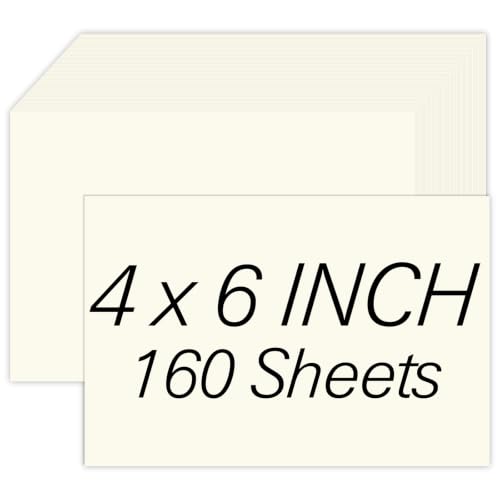 4x6 Cream Cardstock, 160 Sheets Thick Index Cards 4x6, Card Stock Paper | 200 GSM Blank Ivory Card Stock, Printable Off-White Cardstock for DIY Cards, Greeting Cards, Wedding Invitations, Postcards - color: Cream (Milkywhite), size: 4x6 IN-160 Sheets